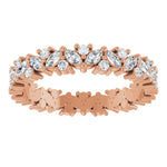 14K Gold Natural Diamond Cluster Eternity Band – 1 1/5 CTW, Marquise-Cut Diamonds - Picasso Gold & Diamond Jewelry