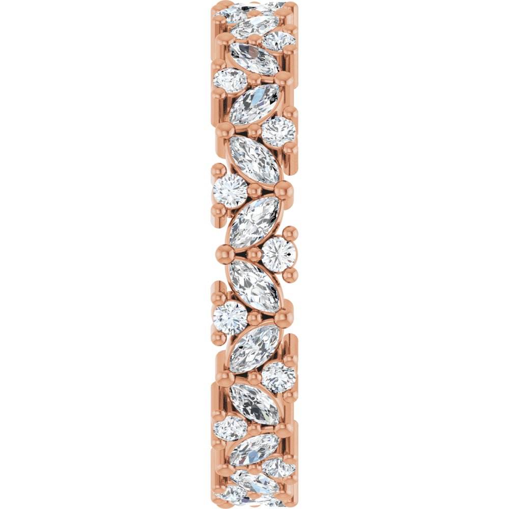 14K Gold Natural Diamond Cluster Eternity Band – 1 1/5 CTW, Marquise-Cut Diamonds - Picasso Gold & Diamond Jewelry