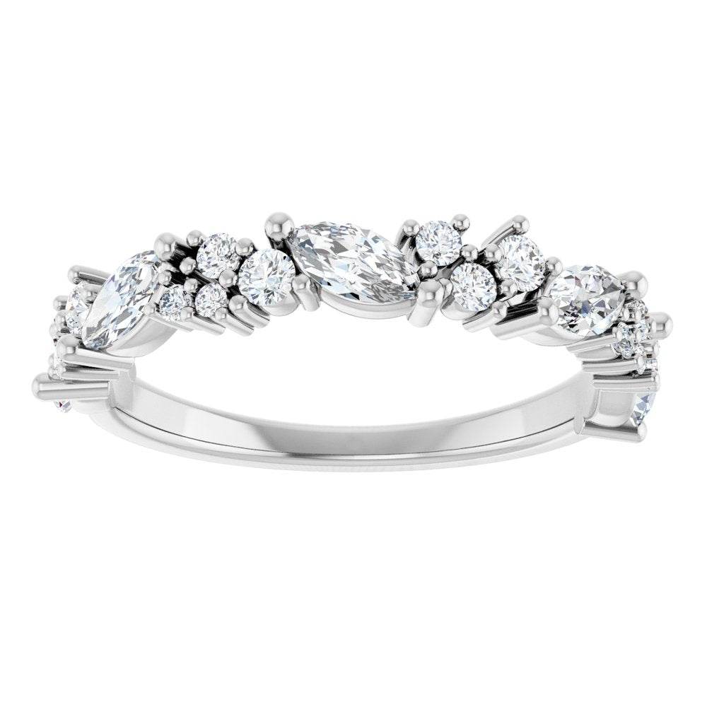 14K Gold Diamond Anniversary Band – 1 CTW Lab-Grown or 7/8 CTW Natural Diamonds, Marquise-Cut - Picasso Gold & Diamond Jewelry