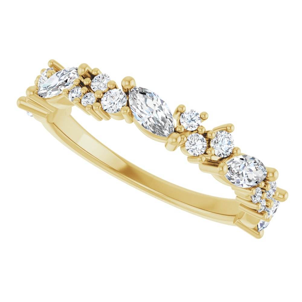 14K Gold Diamond Anniversary Band – 1 CTW Lab-Grown or 7/8 CTW Natural Diamonds, Marquise-Cut - Picasso Gold & Diamond Jewelry