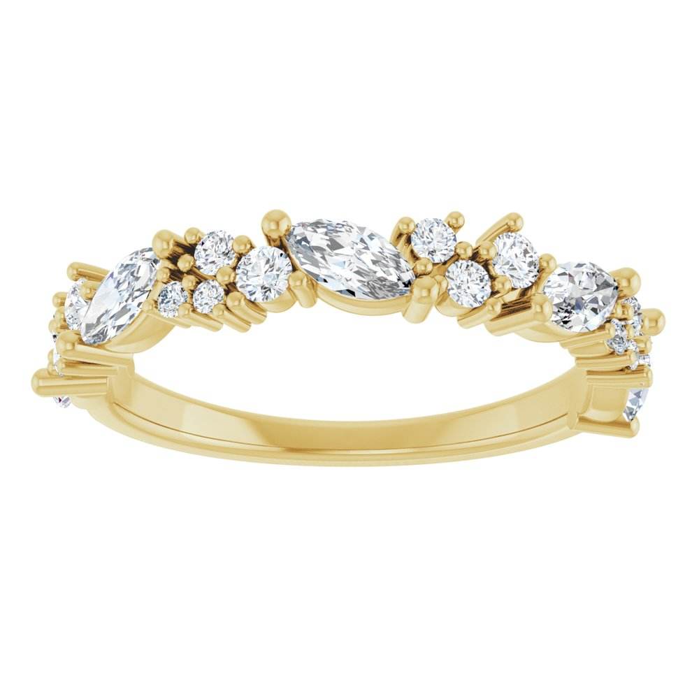 14K Gold Diamond Anniversary Band – 1 CTW Lab-Grown or 7/8 CTW Natural Diamonds, Marquise-Cut - Picasso Gold & Diamond Jewelry