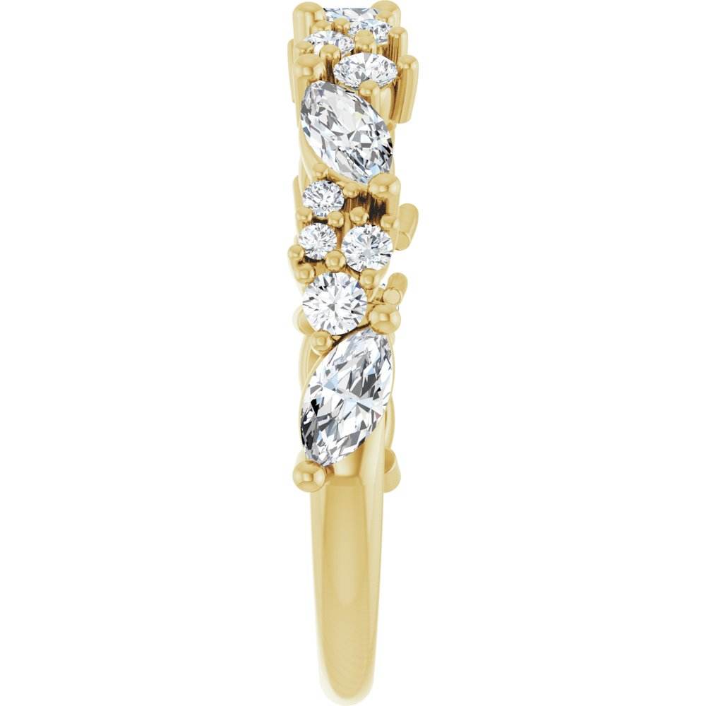 14K Gold Diamond Anniversary Band – 1 CTW Lab-Grown or 7/8 CTW Natural Diamonds, Marquise-Cut - Picasso Gold & Diamond Jewelry