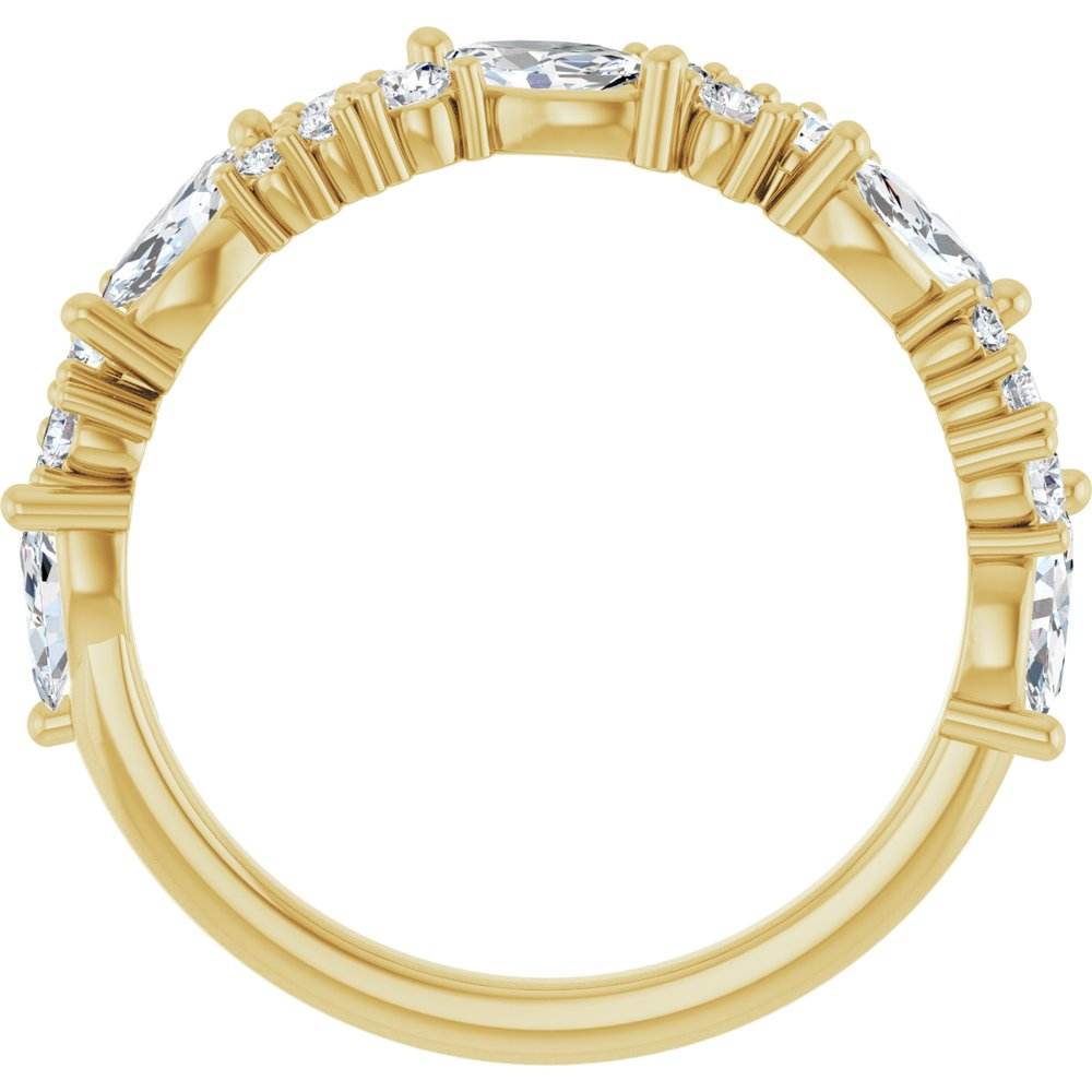 14K Gold Diamond Anniversary Band – 1 CTW Lab-Grown or 7/8 CTW Natural Diamonds, Marquise-Cut - Picasso Gold & Diamond Jewelry