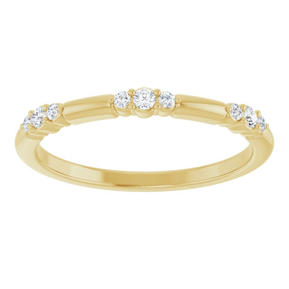 14K Yellow Gold Lab-Grown Diamond Stackable Ring – 1/8 CT - Picasso Gold & Diamond Jewelry