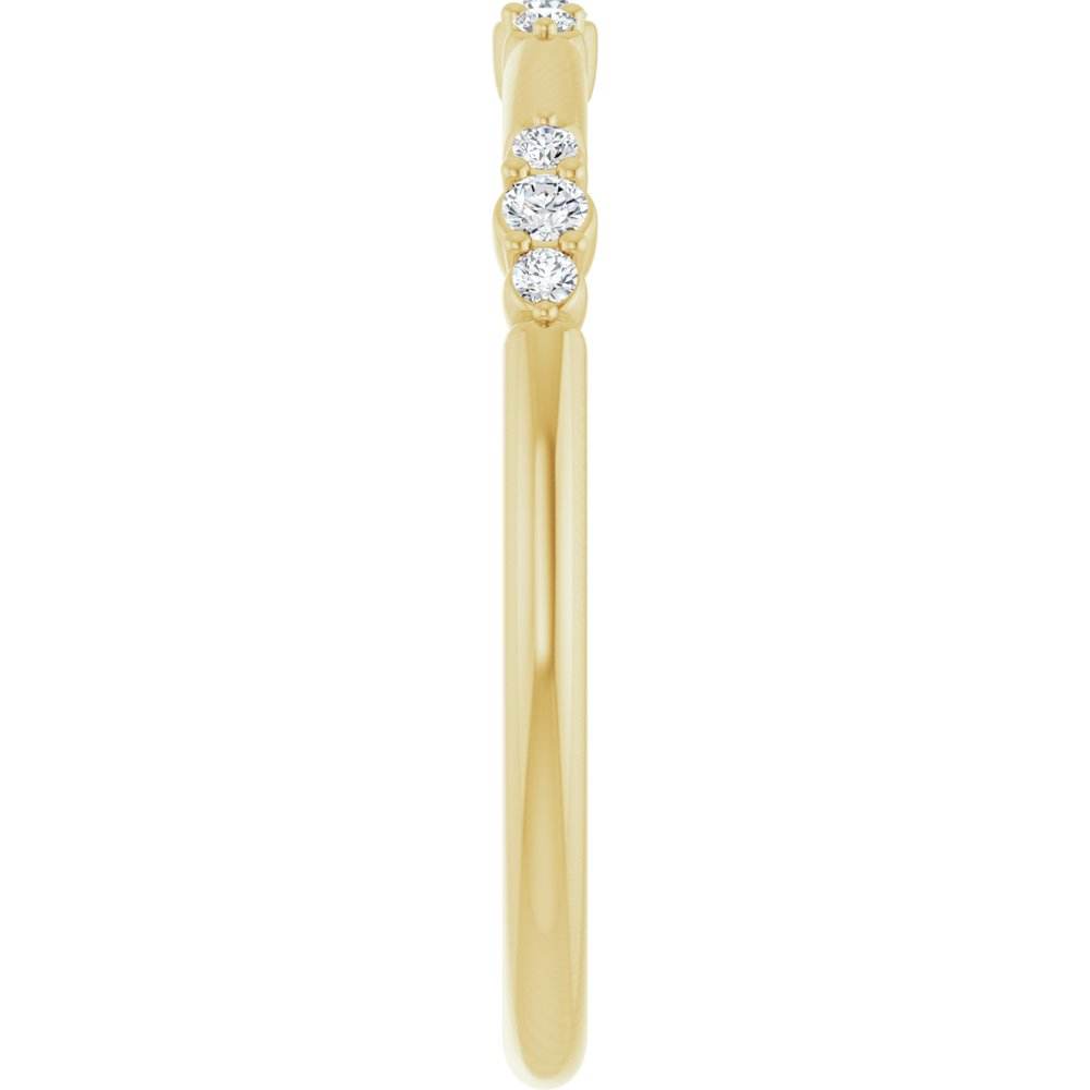 14K Yellow Gold Lab-Grown Diamond Stackable Ring – 1/8 CT - Picasso Gold & Diamond Jewelry