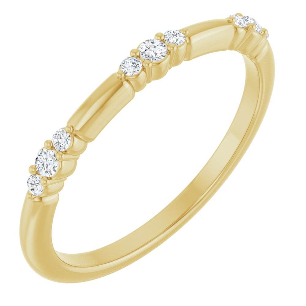 14K Yellow Gold Lab-Grown Diamond Stackable Ring – 1/8 CT - Picasso Gold & Diamond Jewelry