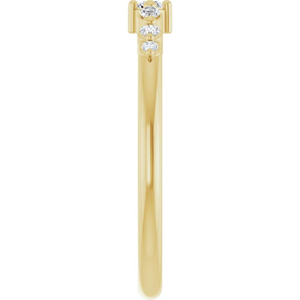 14K Yellow Gold 1/8 CTW Natural Diamond Stackable Ring | Round Cut - Picasso Gold & Diamond Jewelry