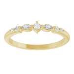 14K Yellow Gold 1/8 CTW Natural Diamond Stackable Ring | Round Cut - Picasso Gold & Diamond Jewelry