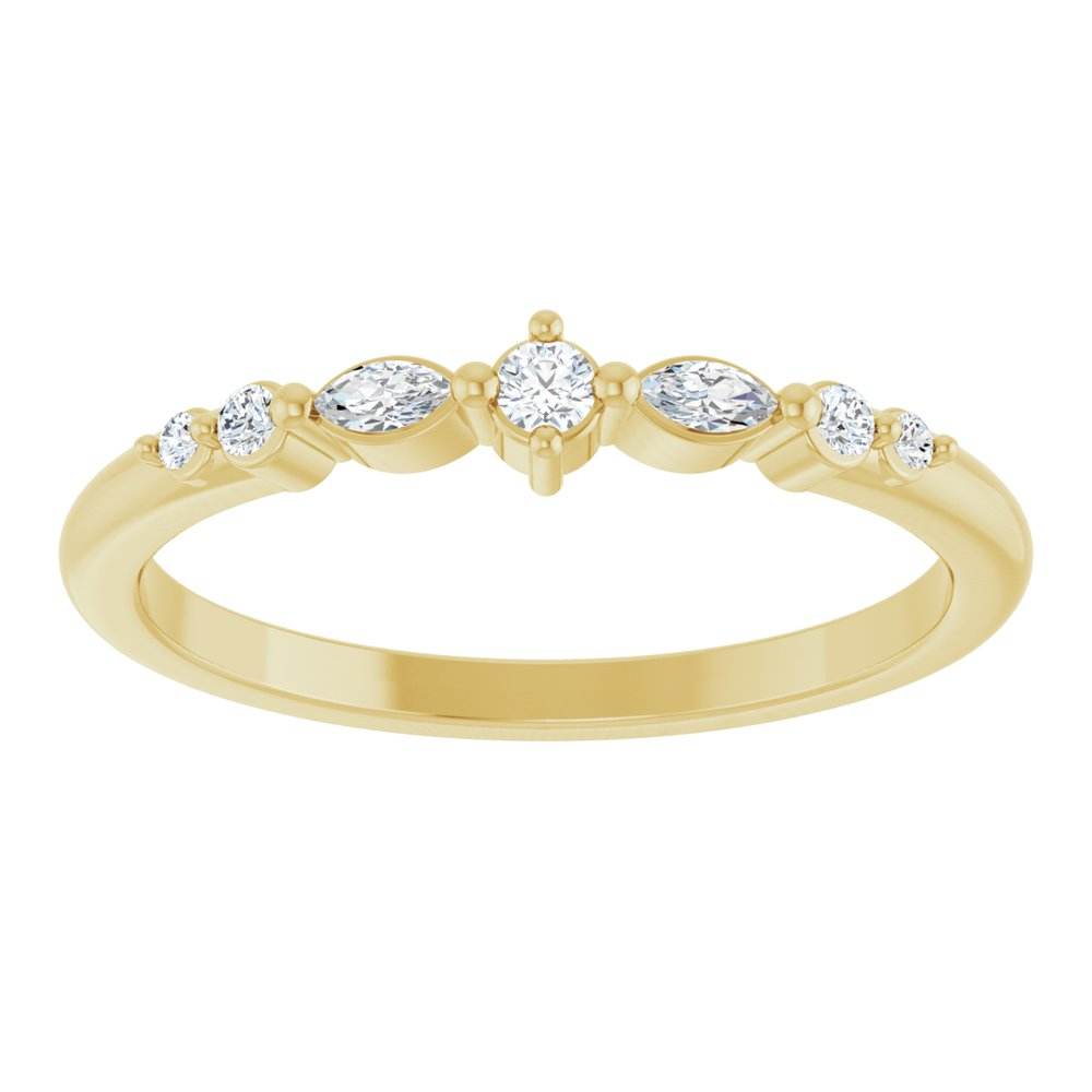 14K Yellow Gold 1/8 CTW Natural Diamond Stackable Ring | Round Cut - Picasso Gold & Diamond Jewelry