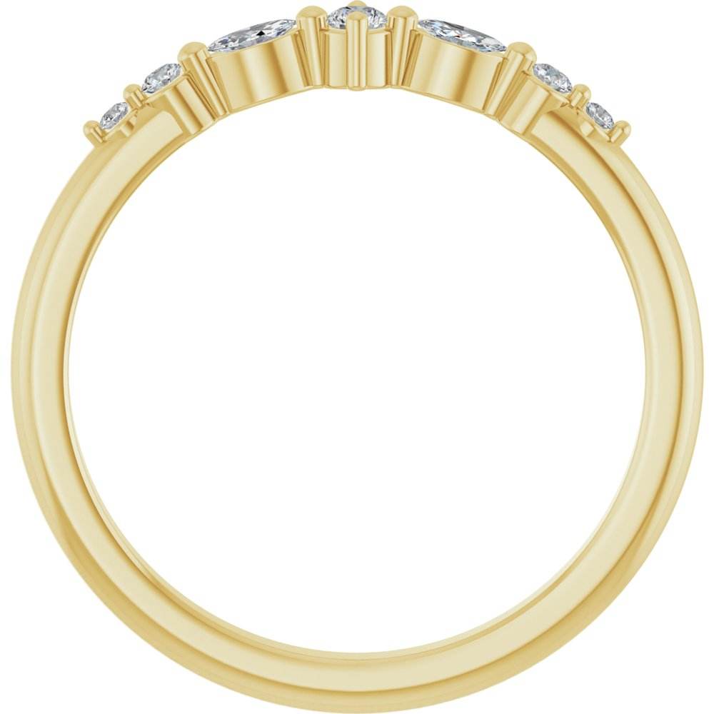 14K Yellow Gold 1/8 CTW Natural Diamond Stackable Ring | Round Cut - Picasso Gold & Diamond Jewelry
