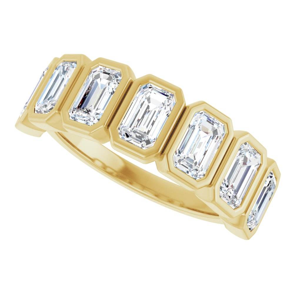10K Yellow Gold 2 1/3 CTW Lab-Grown Diamond Anniversary Band | Emerald Cut, VS Clarity - Picasso Gold & Diamond Jewelry