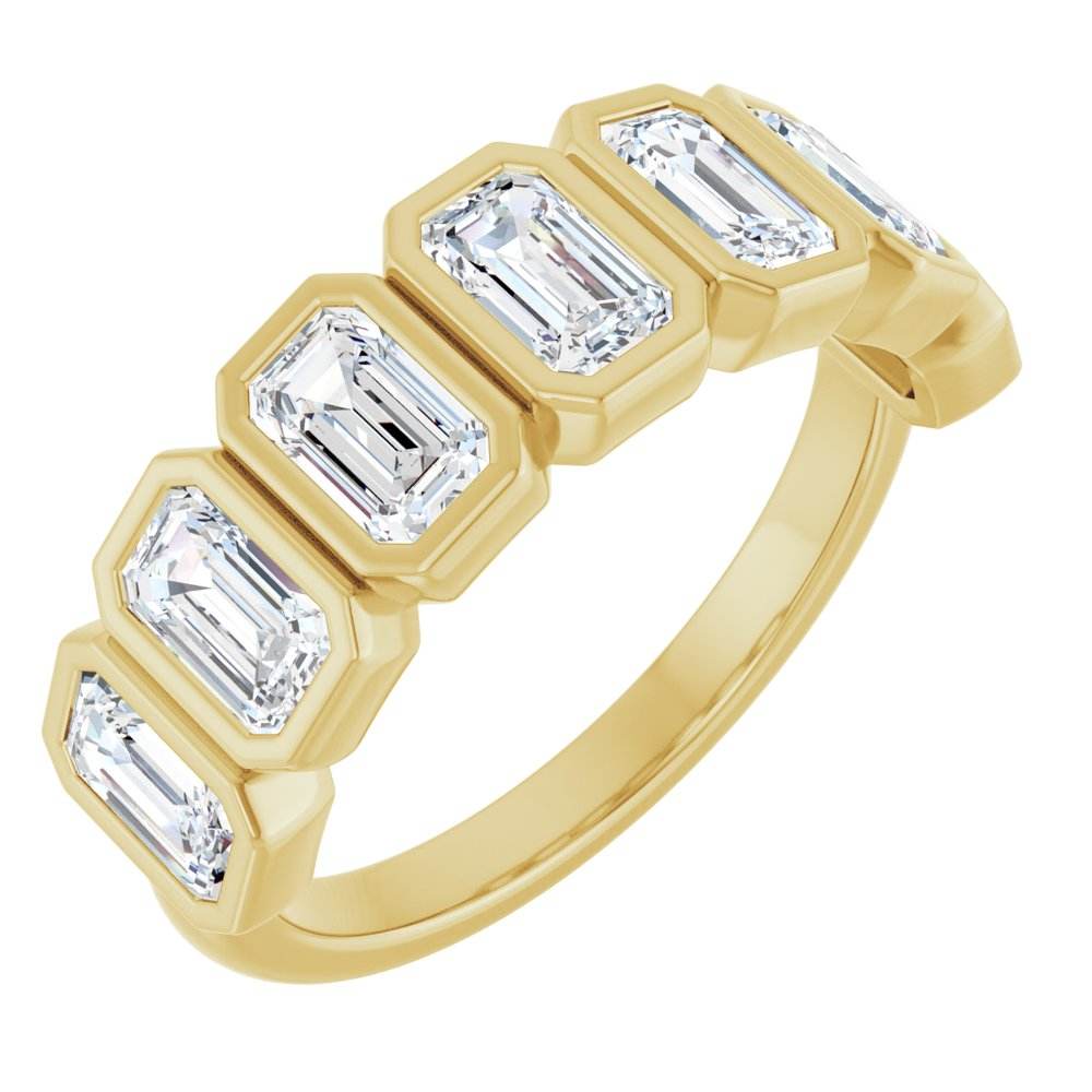 10K Yellow Gold 2 1/3 CTW Lab-Grown Diamond Anniversary Band | Emerald Cut, VS Clarity - Picasso Gold & Diamond Jewelry
