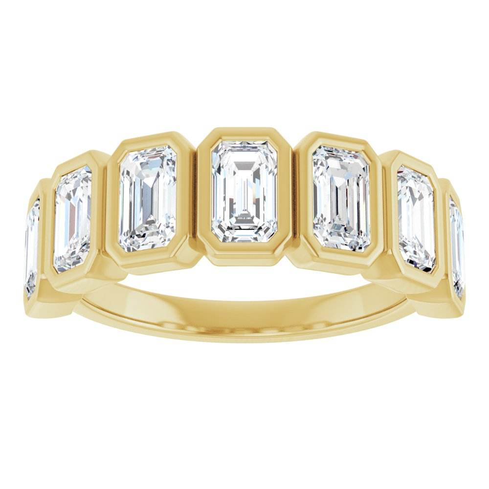 10K Yellow Gold 2 1/3 CTW Lab-Grown Diamond Anniversary Band | Emerald Cut, VS Clarity - Picasso Gold & Diamond Jewelry