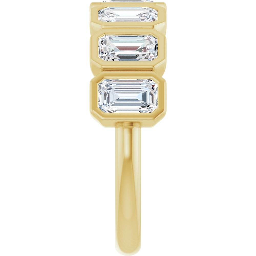 10K Yellow Gold 2 1/3 CTW Lab-Grown Diamond Anniversary Band | Emerald Cut, VS Clarity - Picasso Gold & Diamond Jewelry