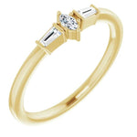 14K Yellow Gold 1/6 CTW Natural Diamond Semi-Set Stackable Ring - Elegant Brilliance for Effortless Stacking - Picasso Gold & Diamond Jewelry