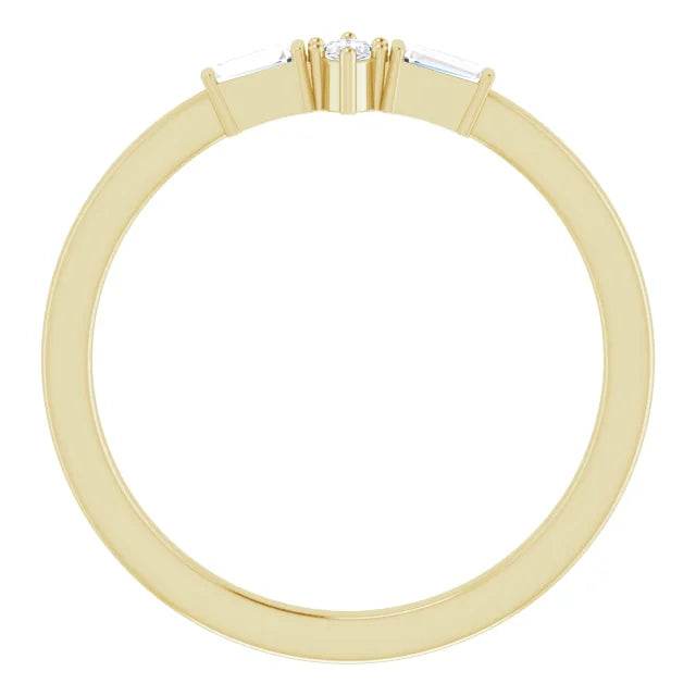 14K Yellow Gold 1/6 CTW Natural Diamond Semi-Set Stackable Ring - Elegant Brilliance for Effortless Stacking - Picasso Gold & Diamond Jewelry