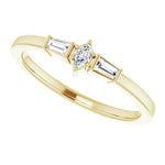 14K Yellow Gold 1/6 CTW Natural Diamond Semi-Set Stackable Ring - Elegant Brilliance for Effortless Stacking - Picasso Gold & Diamond Jewelry