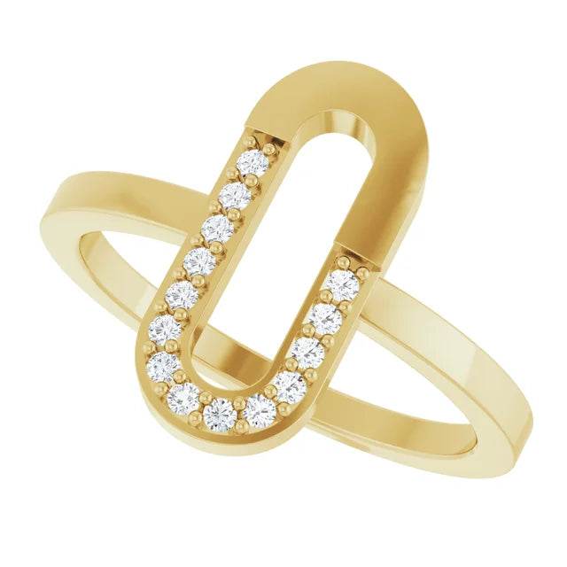 14K Yellow 1/10 CTW Natural Diamond Paperclip-Style Ring - Picasso Gold & Diamond Jewelry