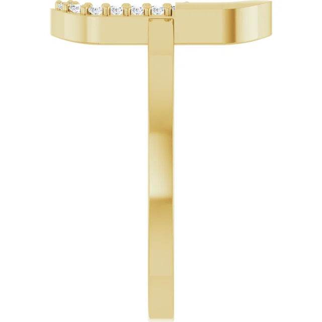 14K Yellow 1/10 CTW Natural Diamond Paperclip-Style Ring - Picasso Gold & Diamond Jewelry