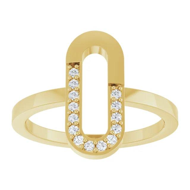 14K Yellow 1/10 CTW Natural Diamond Paperclip-Style Ring - Picasso Gold & Diamond Jewelry