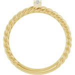 14K Yellow .03 CTW Natural Diamond Rope Ring - Picasso Gold & Diamond Jewelry