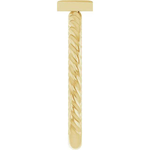 14K Yellow .03 CTW Natural Diamond Rope Ring - Picasso Gold & Diamond Jewelry