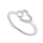 925 SS 0.03CT D-LADIES RING "HEART" - Picasso Gold & Diamond Jewelry