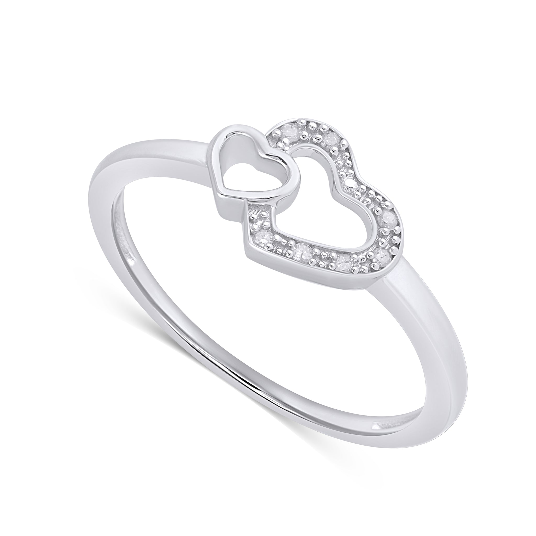 925 SS 0.03CT D-LADIES RING "HEART"