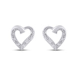 925 SS 0.02CT D- EARRINGS "HEART" - Picasso Gold & Diamond Jewelry