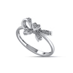 925 SS 0.05CT D-  LADIES RING "HEART WITH BOW" - Picasso Gold & Diamond Jewelry