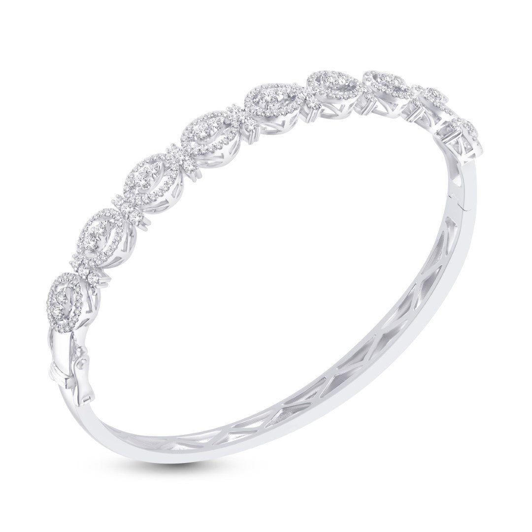 14 Karat White Gold 1.42 Carat Diamonds Fashion Micro Prong Endless Luster Bangle-1325823-WG - Picasso Gold & Diamond Jewelry