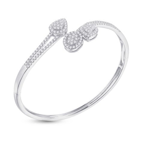 14 Karat White Gold 1.50 Carat Diamonds Fashion Micro Prong Endless Luster Bangle-1325825-WG - Picasso Gold & Diamond Jewelry