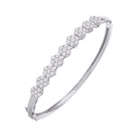 10 Karat White Gold 1.86 Carat Diamonds Prong Flower Bangle-1325838-WG - Picasso Gold & Diamond Jewelry