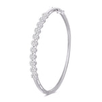 10 Karat White Gold 0.94 Carat Diamonds Prong Flower Bangle-1325839-WG - Picasso Gold & Diamond Jewelry