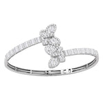 14 Karat White Gold 1.48 Carat Diamonds Butterfly Bypass Bangle - Picasso Gold & Diamond Jewelry
