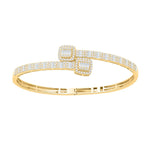 10 Karat Yellow Gold 1.53 Carat Diamonds Cushion Bypass Bangle-1332176-YG - Picasso Gold & Diamond Jewelry