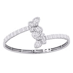 10 Karat White Gold 1.50 Carat Diamonds Butterfly Bypass Bangle-1332178-WG - Picasso Gold & Diamond Jewelry
