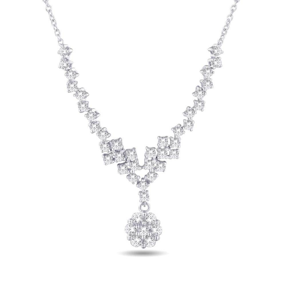 10KT White Gold 1.00 Carat Flower Endless Necklace - Picasso Gold & Diamond Jewelry
