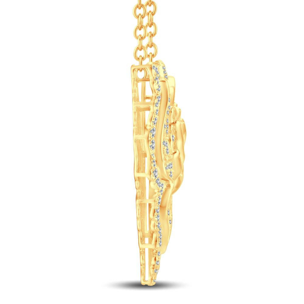10 Karat All Yellow Gold 1.87 Carat Diamonds Butterfly Necklace (18 INCH) - Picasso Gold & Diamond Jewelry