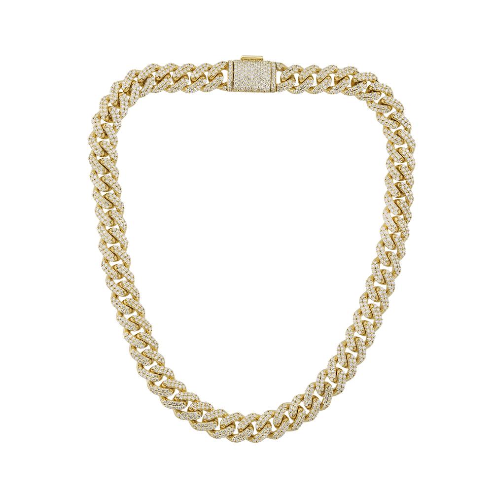 10 Karat Yellow Gold 31.73 Carat Diamonds (15.55mm 22 Inch) Classic Chain