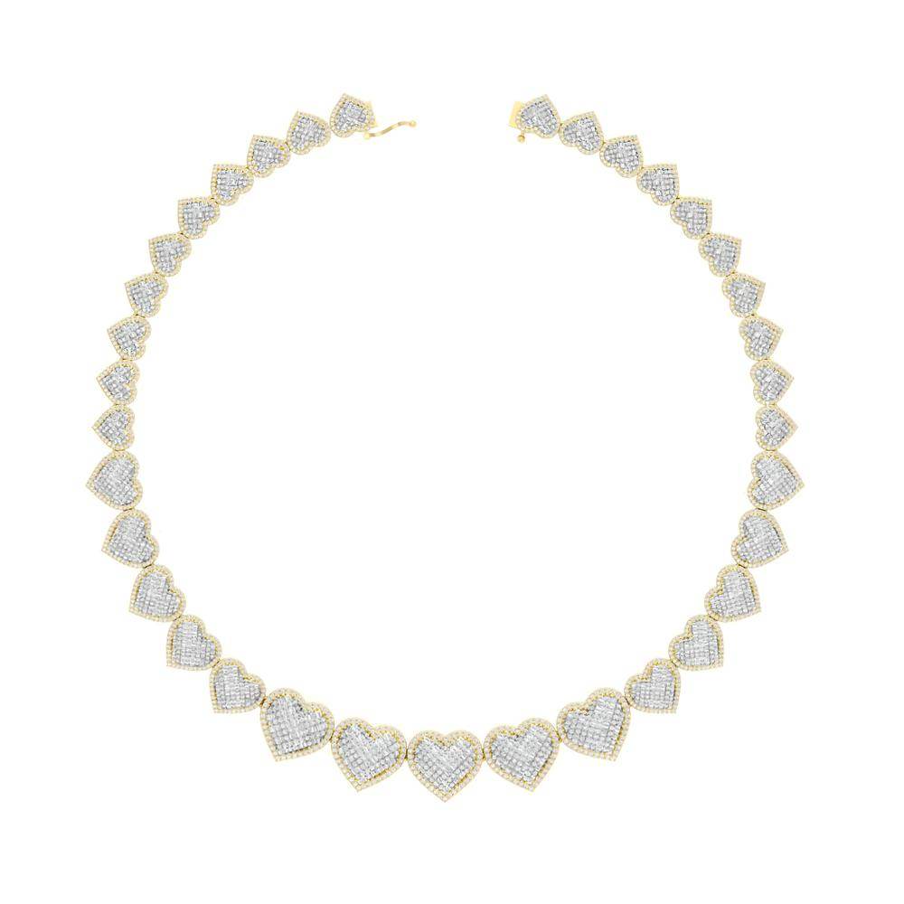 10KT Two-Tone (White and Yellow) Gold 10.35 Carat Heart Necklace