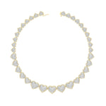10 Karat Two-Tone (Yellow and White) Gold 10.35 Carat Diamonds Heart Necklace - Picasso Gold & Diamond Jewelry