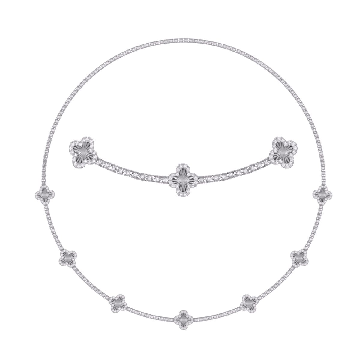 10 Karat White Gold 1.52 Carat Diamonds (16 Inch) Fancy Necklace - Picasso Gold & Diamond Jewelry