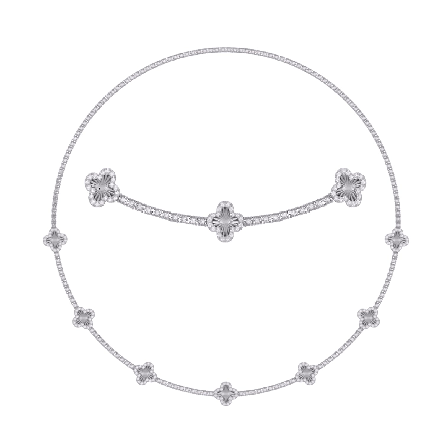 10 Karat White Gold 1.52 Carat Diamonds (16 Inch) Fancy Necklace - Picasso Gold & Diamond Jewelry