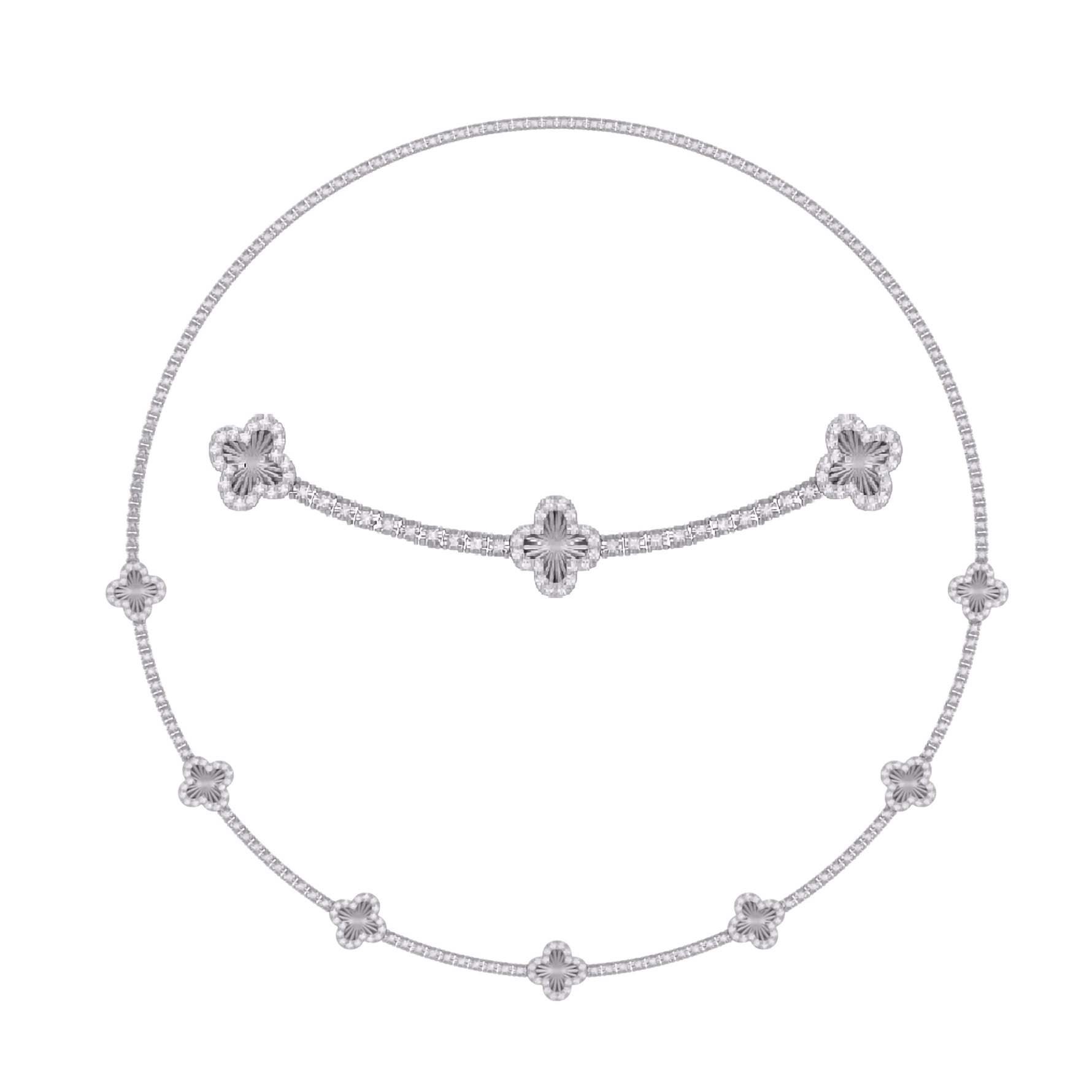 10 Karat White Gold 1.52 Carat Diamonds (16 Inch) Fancy Necklace - Picasso Gold & Diamond Jewelry