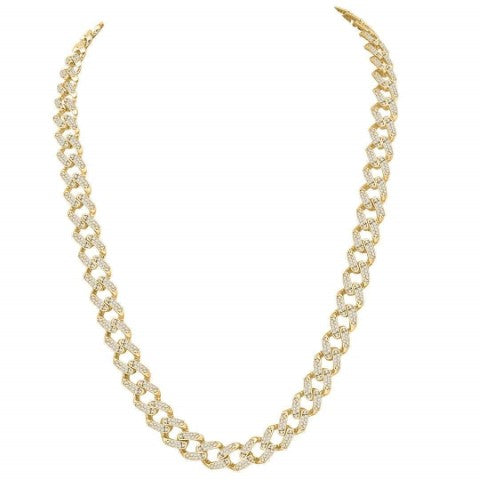10 Karat Yellow Gold 10.50 Carat Diamonds Miami Cuban Link Chain - Picasso Gold & Diamond Jewelry