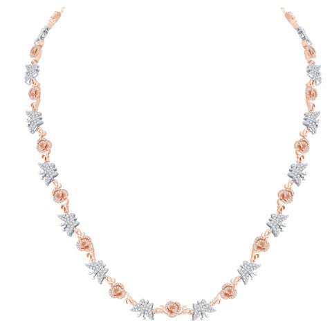 10 Karat Two-Tone (White and Rose) Gold 4.70 Carat Diamonds Butterfly Chain - Picasso Gold & Diamond Jewelry