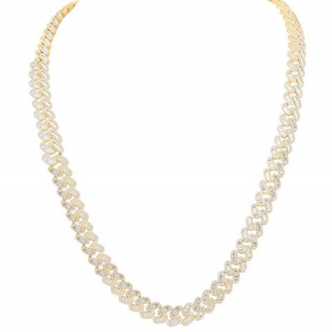 10 Karat Yellow Gold 16.00 Carat Diamonds Cuban Link Chain - Picasso Gold & Diamond Jewelry