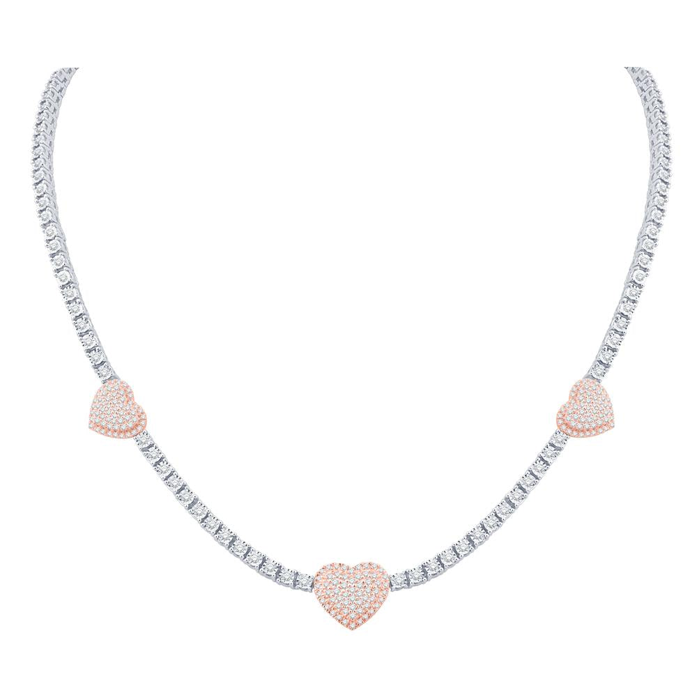 10 Karat White Gold 3.00 Carat Diamonds Heart Necklace - Picasso Gold & Diamond Jewelry