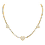 10 Karat Two-Tone (White and Yellow) Gold 3.00 Carat Diamonds Heart Necklace - Picasso Gold & Diamond Jewelry